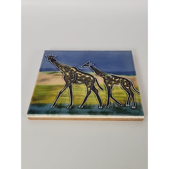 Giraffe Adult and Baby Backsplash 6 x 6 Decorative Wall Art Ceramic Tile Trivet - Picture 8 of 11